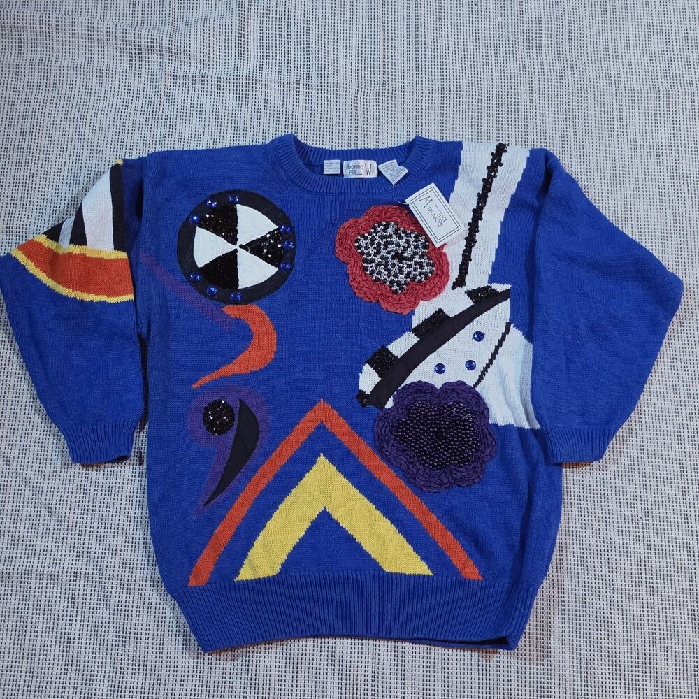 Vintage 90s Bonnie And Bill By Holly Avant Garde Sweater Womens 2X NEW w DEFECT